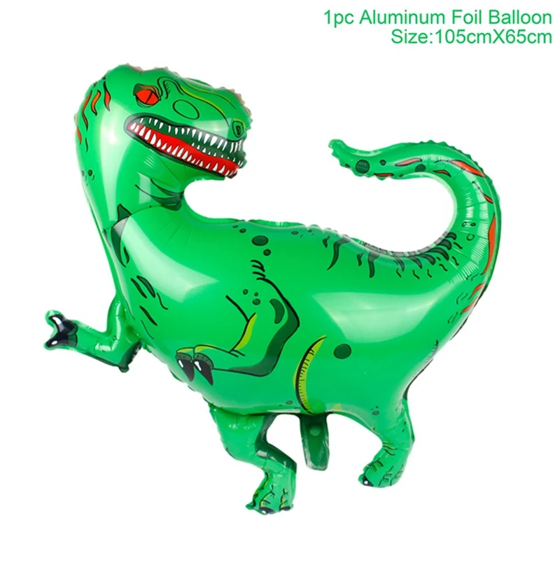 Tyrannosaurus Зеленый фольгированный шар тропический шар с днем рождения Детские джунгли воздушные шарики в виде животных сафари динозавр балон Юрского периода мир вечерние Balon - Цвет: Tyrannosaurus
