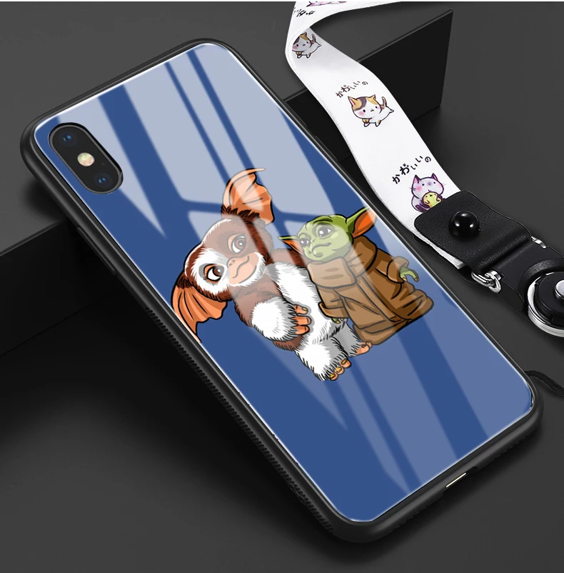 Забавный детский йода чехол из закаленного стекла для телефона чехол для apple iPhone 6 6s 7 8 Plus X XR XS 11 Pro Max - Цвет: 24319