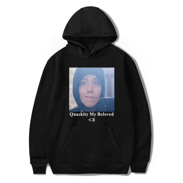 

Quackity Merch Print Autumn and Winter Holiday Men/Women Pure Cotton Fleece Hooded Novelty Sweet style