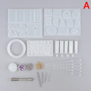 

Mixed Style Jewelry Epoxy Resin Molds Set Silicone Mold UV Casting Tools Clay Resin Jewelry Casting Molds For DIY Jewelry Making