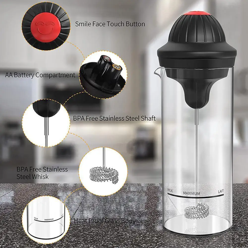 Electric Milk Frother Cup Egg Beater Coffee Whisk Automatic Mixer Jug Kitchen Home Accessories | Дом и сад