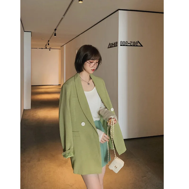 

2019 Early Autumn Clothing New Style Korean-style Loose-Fit Elegant British-Style Small Suit Women's INS Retro Coat Thin Fashion