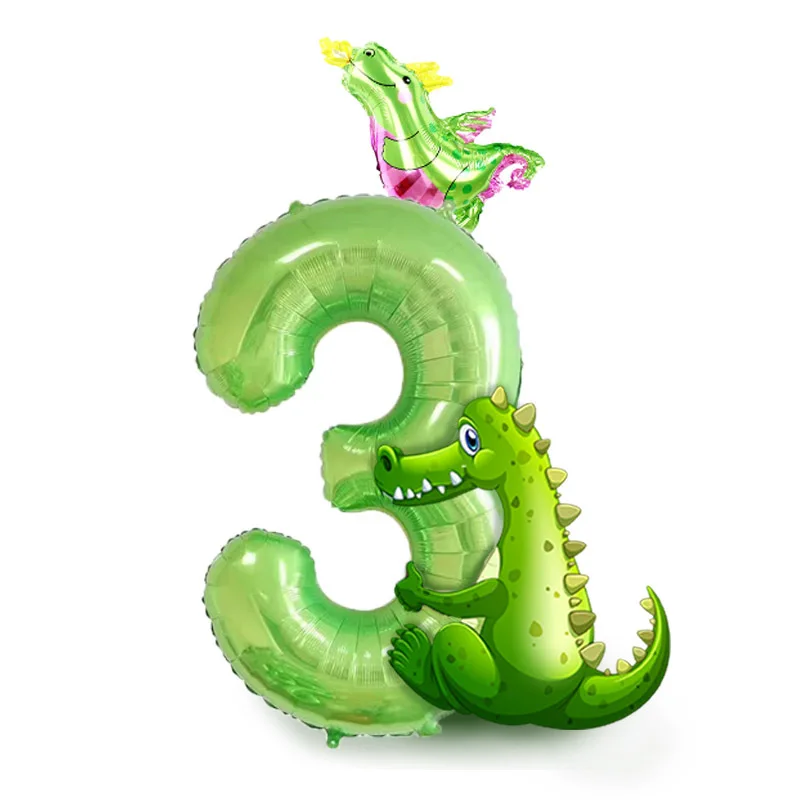 40 Polegada fruta verde grande filme de alumínio digital balão tiranossauro rex 16 Polegada conjunto combinação dinossauro balão 098