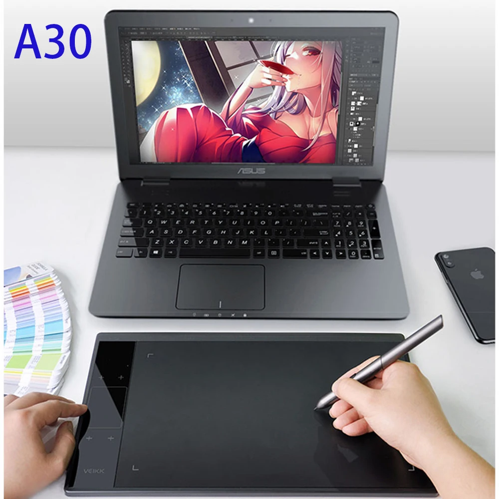 A30 Plus цифровой графический Рисунок Живопись анимация планшет Pad 8192 уровень чувствительности давления 640 ручка планшет OSU игра