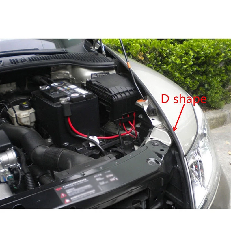 

D Shaped Door sealing strip Car Hood Rubber Edge 4m Length Sloping Part
