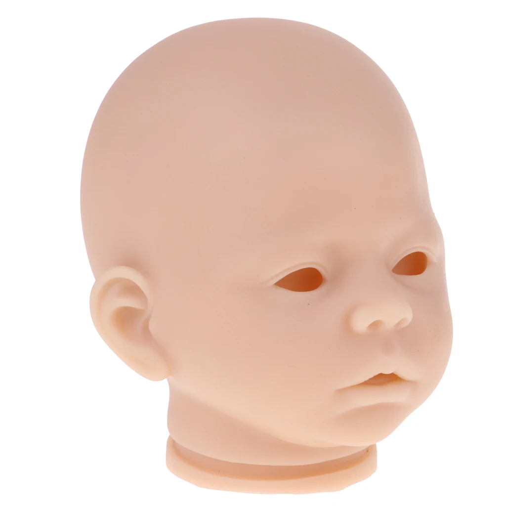 Soft Silicone Realistic Newborn Baby Doll Unpainted Head Sculpt Mold For 18inch Reborn Custom Kits Normal Skin Tone