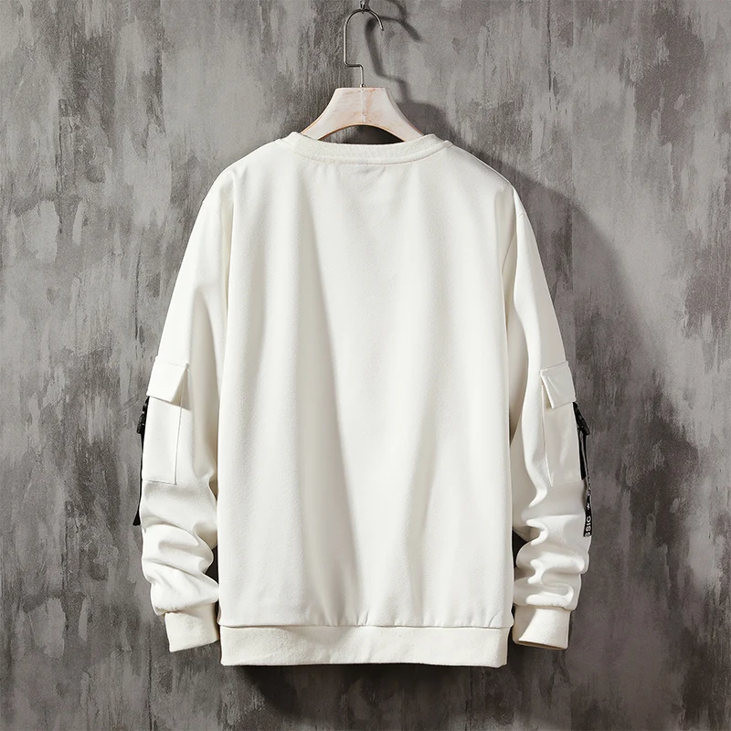 Beste EL BARCO Herfst Hip Hop Witte Mannelijke Sweatshirt Print Streetwear Grey Mannen Hoodies Tops Zachte Harajuku Zwarte Student Trui Jassen