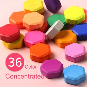 

36 Colors Solid Water Color Paint Set Iron Case Watercolor Painting Pocket Pigment Palette For Drawing Art Supplies