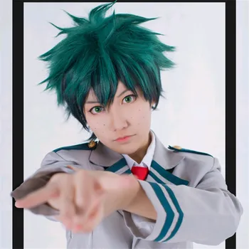 

My Hero Academia Midoriya Izuku Green Black Short Wig Cosplay Costume Boku no Hero Academia Heat Resistant Hair Men Women Wigs