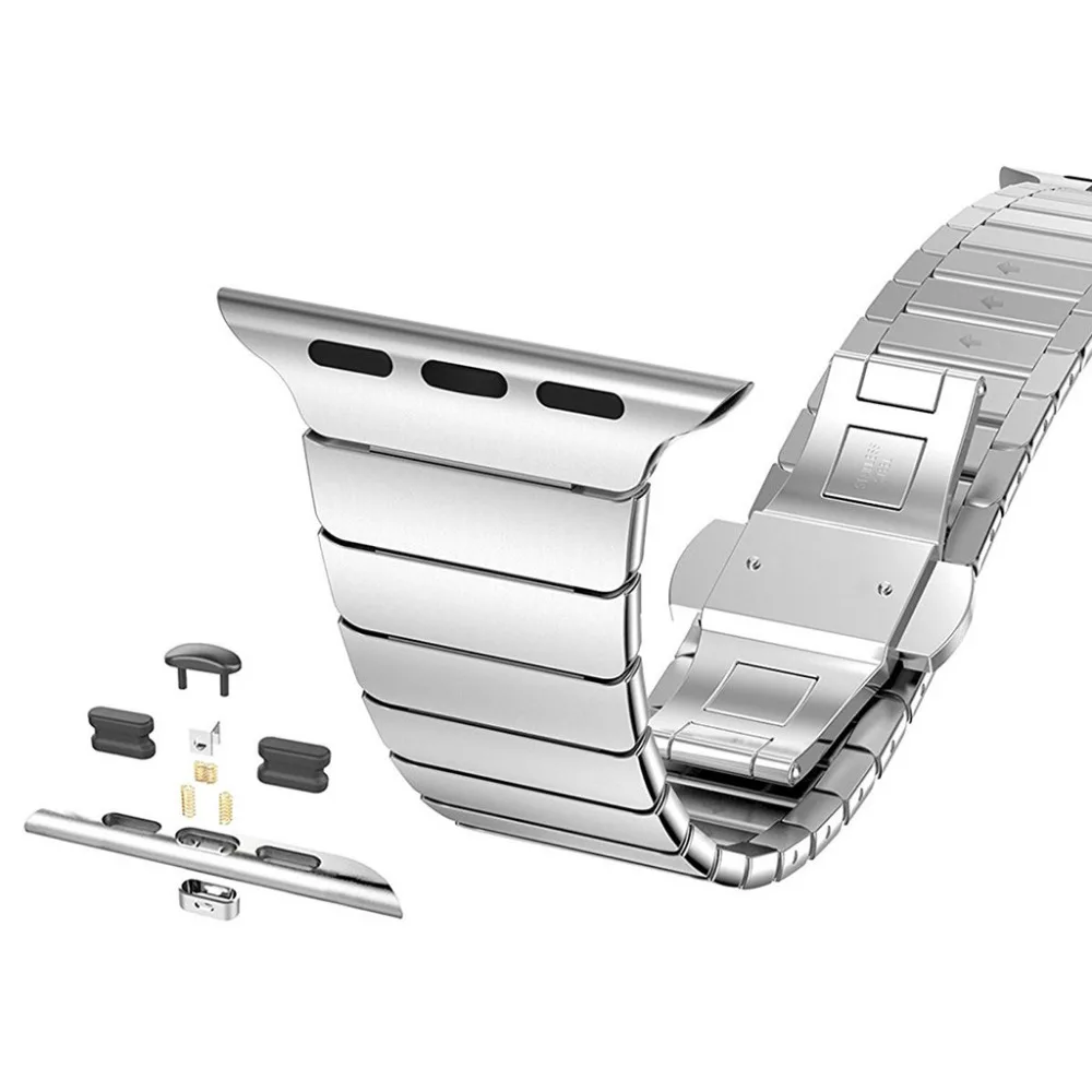 Ремешок из нержавеющей стали для Apple watch band 44 мм 40 звеньевой браслет iwatch 42 correa 38 apple