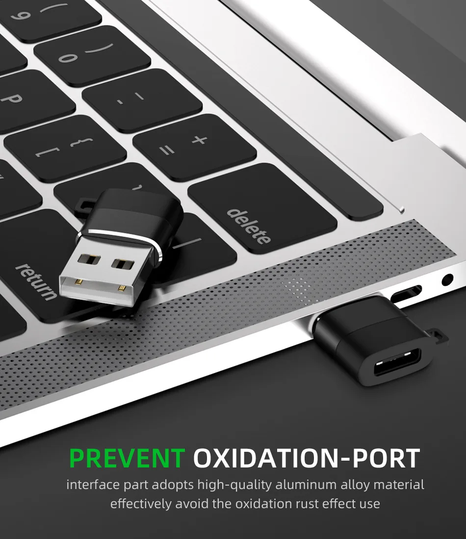 Type C Женский к USB Мужской адаптер конвертер алюминиевый сплав зарядное устройство