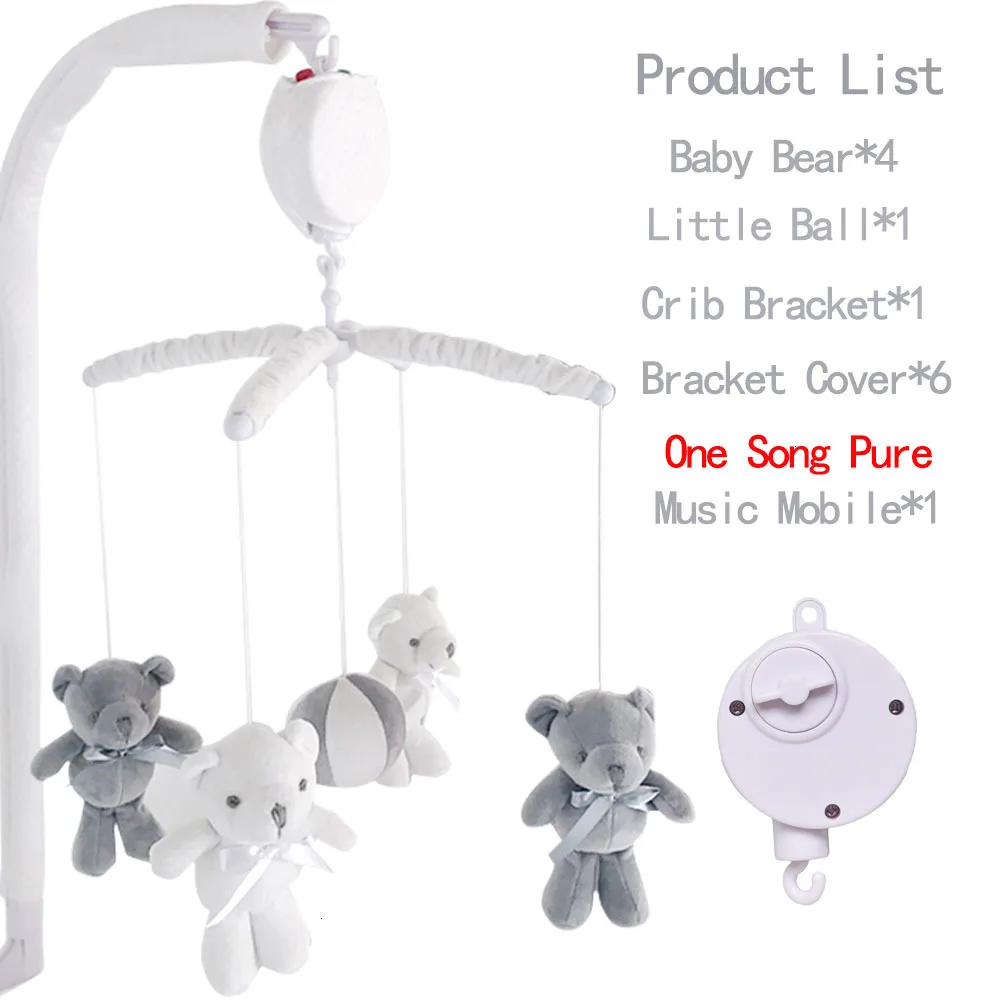 Детская кроватка детские игрушки-погремушки 0-12 месяцев Младенческая заводная игрушка музыкальная шкатулка кровать колокольчик игрушка медведь ручной работы мобильный новорожденный подарки для детей