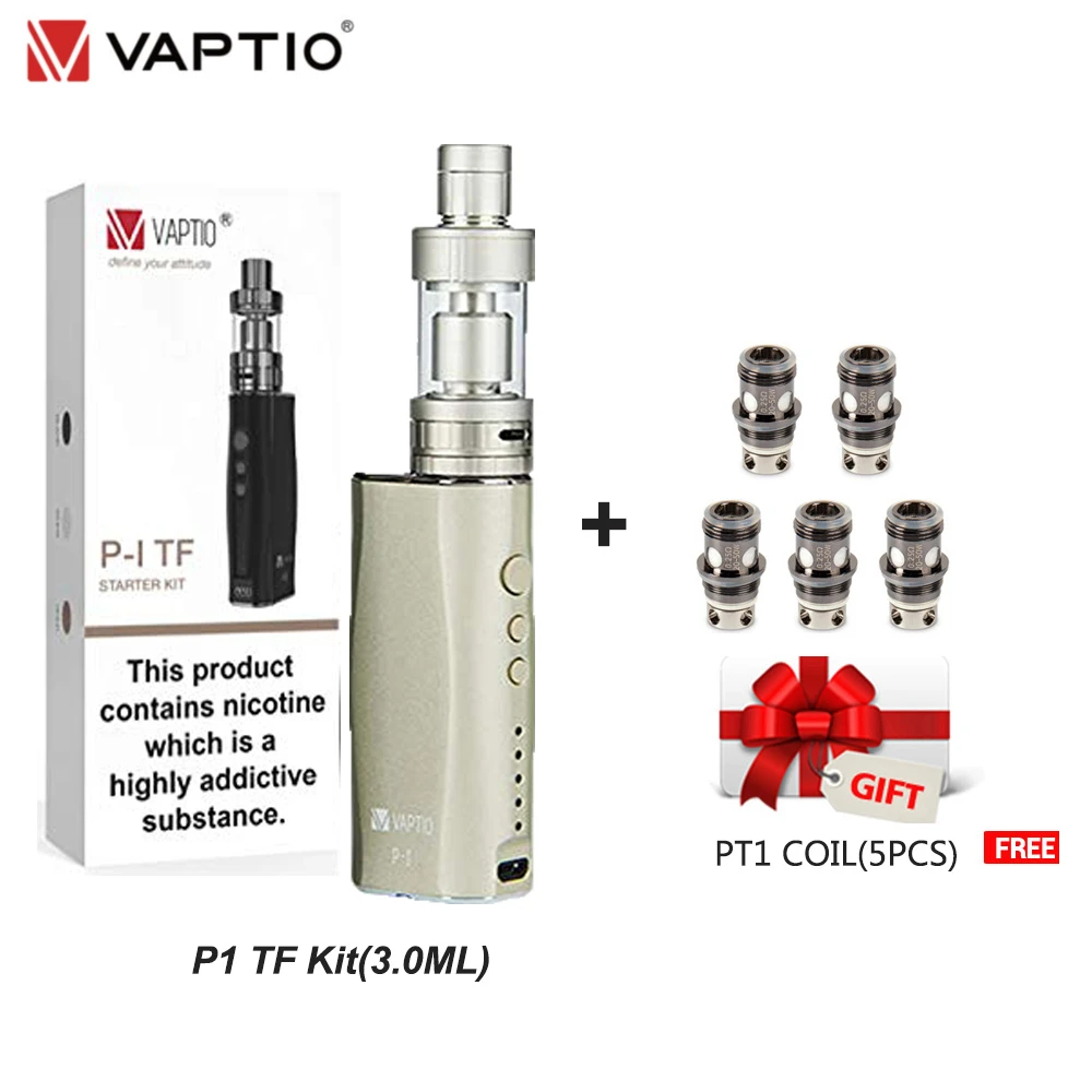 Оригинальный вейп Vaptio P1 TF набор cigarro eletronico 2100 мАч испаритель ручка Встроенный в