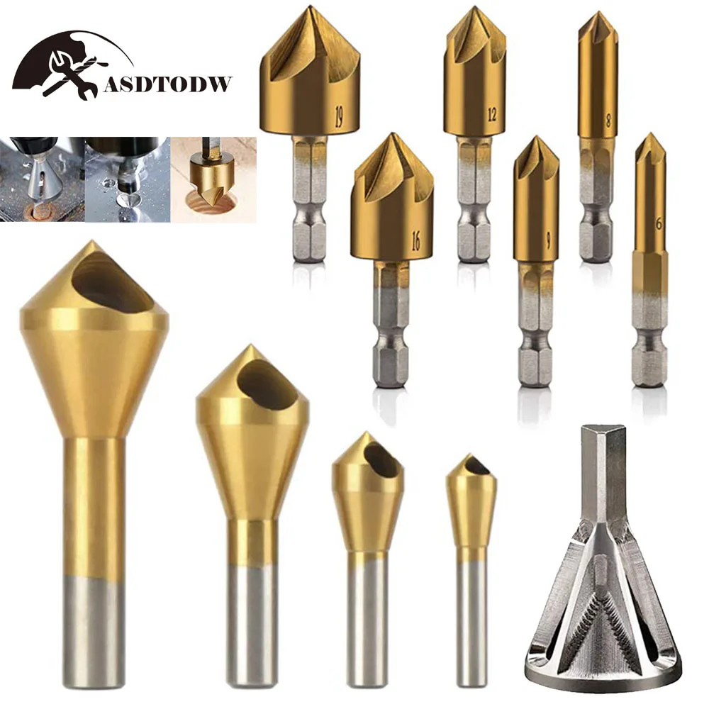 11pcs Deburring External Chamfer Tool Remove Burr Countersink Drill Bit