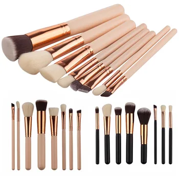 

New Makeup Brushes Foundation Brush Cosmetics Eyeshadow Eyeliner Solid Highlighter Beauty maquiagem 8pc Rose Golden Blending