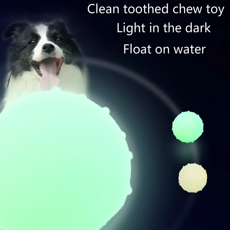 

Dog Chew Toy for Small Large Puppy Luminous Tooth Cleaning Rubber Balls Toys Novel Pet Training Interactive