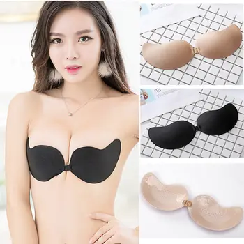 

Women Silicone Self Adhesive Push Up Pasties Strapless Invisible Bras Brassiere