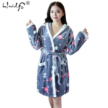 Милые Мультяшные плотные ночные рубашки, зимний банный халат, женские пижамы, банный фланелевый теплый халат, одежда для сна, женские халаты, коралловый бархат