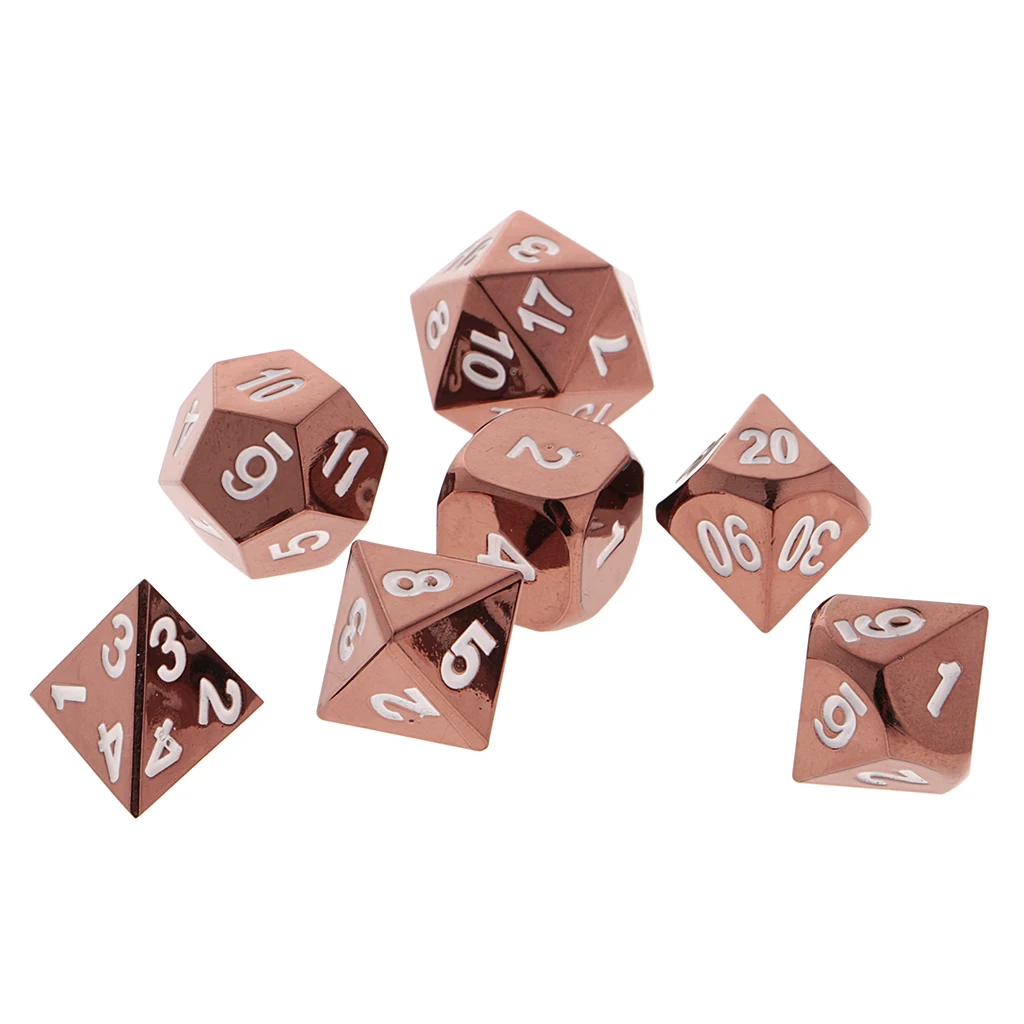 7Pcs 15mm Polyhedral Numberal Dice D4-D20 Party Gaming Dices for D&D RPG Dungeons& Dragons Toy