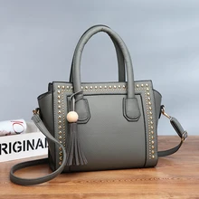 

FUNMARDI Rivets Tassel Handbag Hight Handle Wings Shoulder Bag Large Capacity Crossbody Bag Women Luxury Classic Bag WLHB2650
