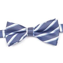 Синий двухцветный полосатый узорный галстук-бабочка с узорами предварительно завязанный Галстук-бабочка s