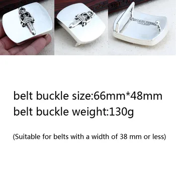 

925 sterling silver belt buckle personality fashion punk hip-hop style high-end jewelry holy sword letter shape