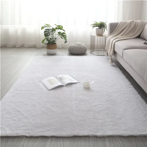 שטיח פרווה מלאכותית רכה במיוחד, שטיח אזורי שניתן לשטוף במכונה לחדר השינה, שטיח רך לסלון, שטיח עור כבשים ללא שטיח