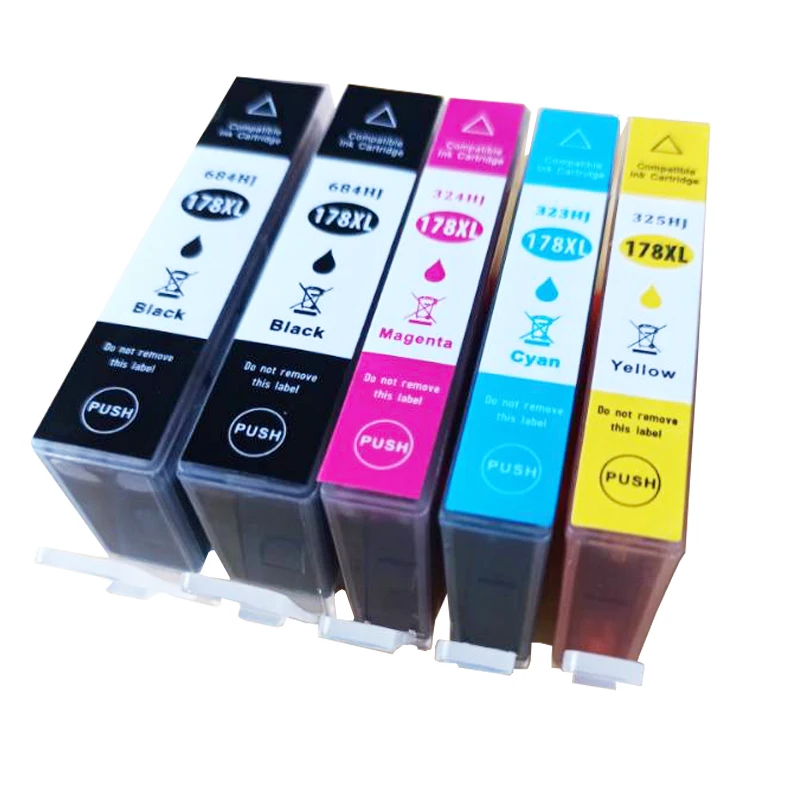 

Free Shipping 5 Pcs Compatible Ink For HP 178 178XL Inkjet Cartridge for Photosmart C309 C309a B109 B110a B209 B210 C310 Printer