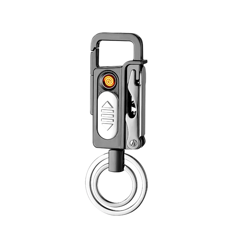 Новинка usb-брелок светодиодная зажигалка уличная металлическая ветрозащитная