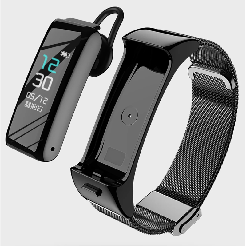 

iMice B6 0.96inch Wireless Earphones Bluetooth Headset 2 in 1 Call Listen To Music Step Counter Sports Smart Watch for men women