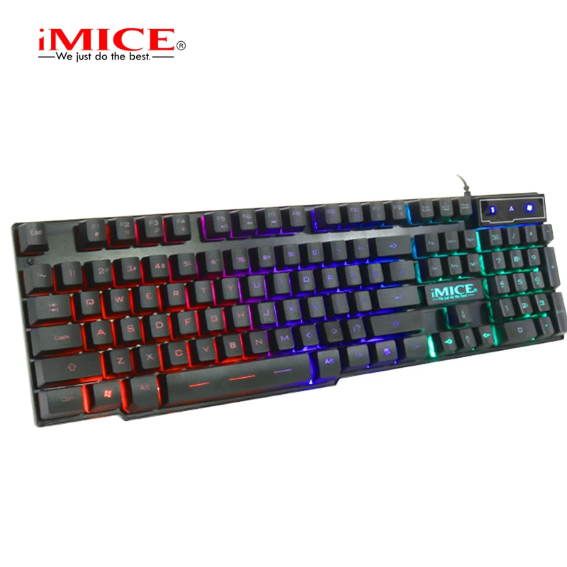 Игровая клавиатура с английской/русской RGB подсветкой 104 клавиш USB Проводная