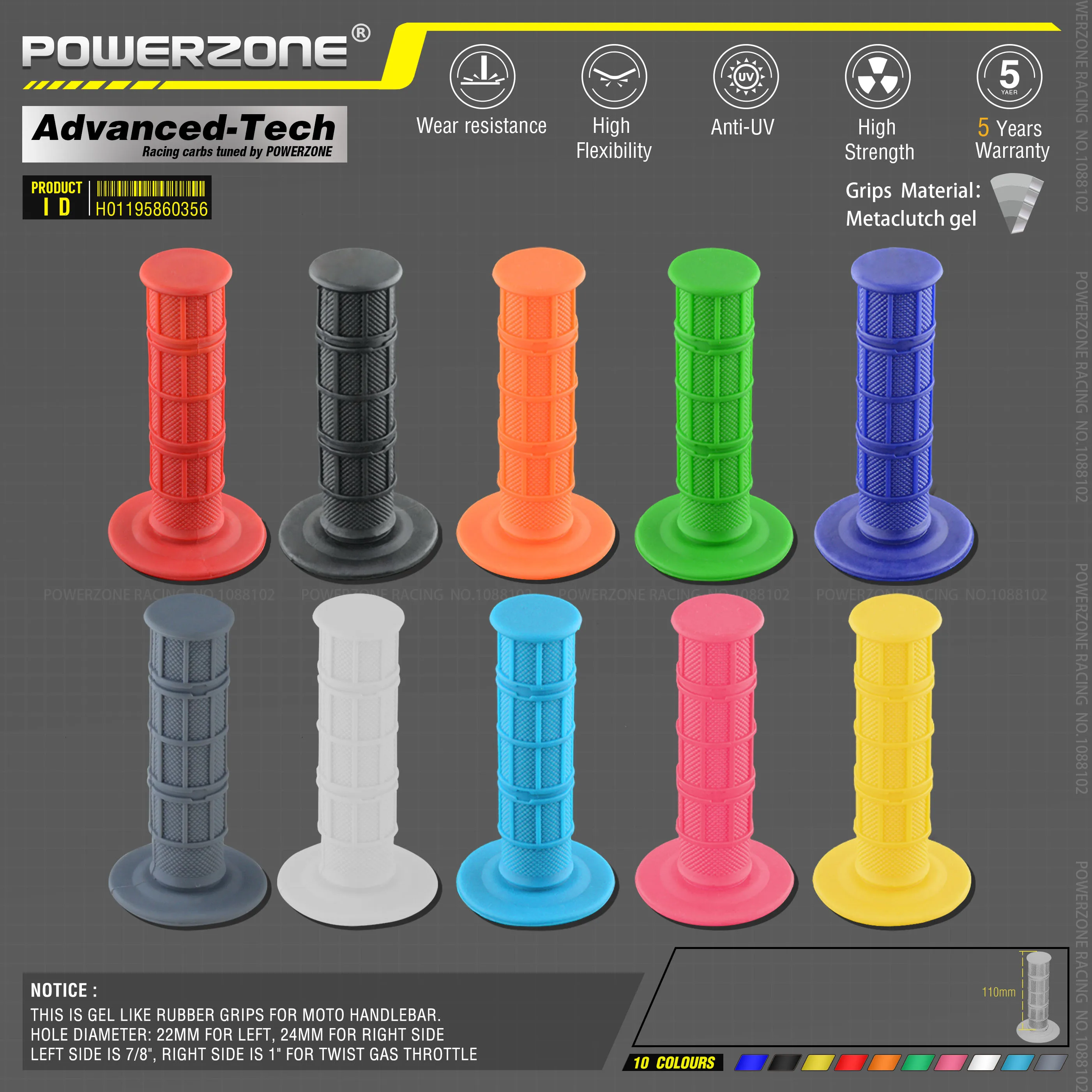 MX gel like для 7/" Руль светло-голубые резиновые ручки для мотоцикла supermoto питбайк dirt pit bike