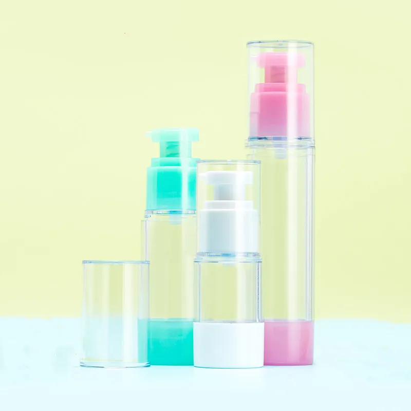 12 X 15ml 30ml 50ml Portable Empty Airless Pump bottles Mini Vacuum Cosmetic Lotion Treatment Travel bottle For | Красота и здоровье