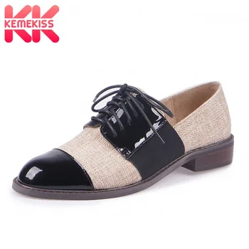 

KemeKiss Mixed Color Women Pumps Round Toe Cross-Tied Women Shoes Thick Heel Patchwork Office Lady Casual Footwear Size 33-44