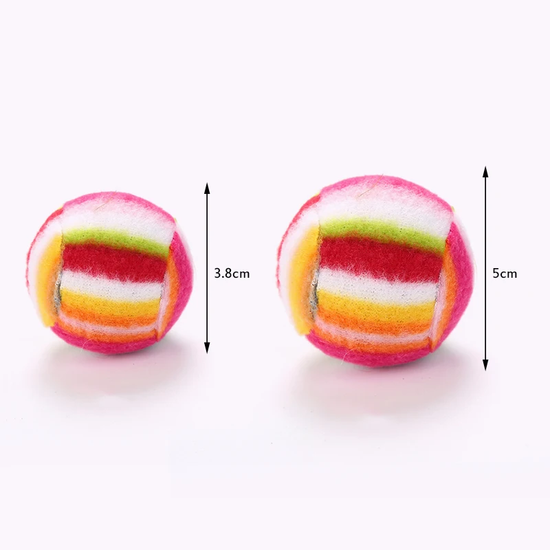 1PC Rainbow Ball Cat Toys built-in stone sounds attract cat attention Interactive Pet Kitten Scratch Cat Toys Funny Cat Ball Toy