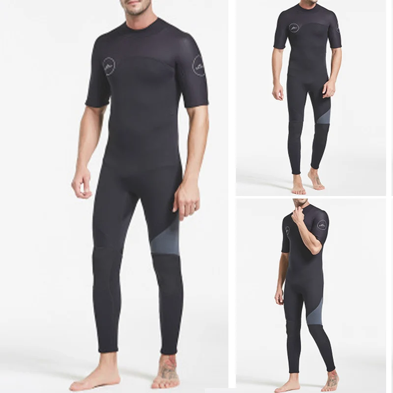 

3mm Thickened Men Wetsuit Short-sleeved Zipper Warm Surf Swimming Diving Suit FI-19ING