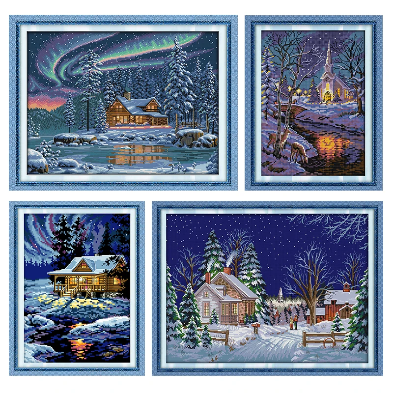 Cross Stitch Embroidery Needlework Set PatternsThe Aurora Borealis Counted Printed 11CT 14CT Handmade Stamped Fabric Gift Thread | Дом и сад