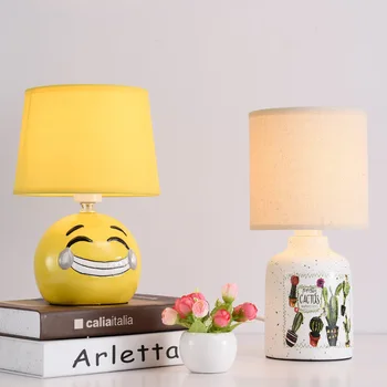 

Modern household bedside lamp warm and romantic Nordic children's room simple personality ceramic LED desktop decorative lights