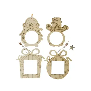 

4PCS Family Xmas Christmas DIY Picture Frame Prop Selfie Photo Shoot Photo Booth Props for Holiday Baby Shower