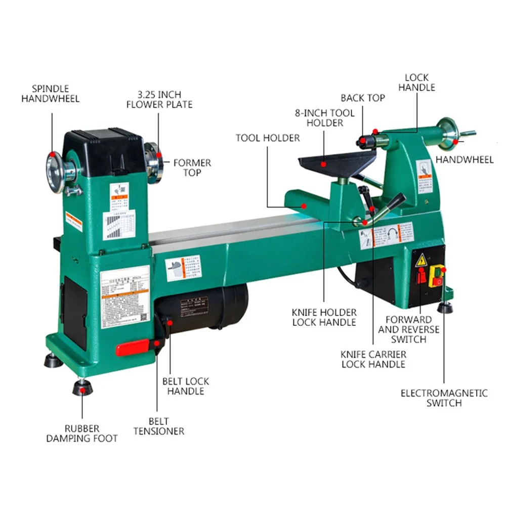 Grizzly Industrial T25920Torno De Madera De Banco De Velocidad