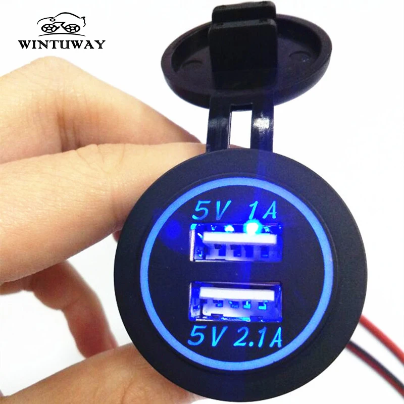 WINTUWAY двойное автомобильное зарядное устройство USB прикуриватель Зарядное