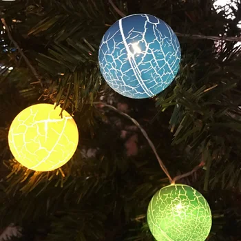 

2M 10LED Christmas LED Lights Garland Of Cracked Balls For Interior Exterior Garden Wedding Party Decor Xmas Holiday Gifts