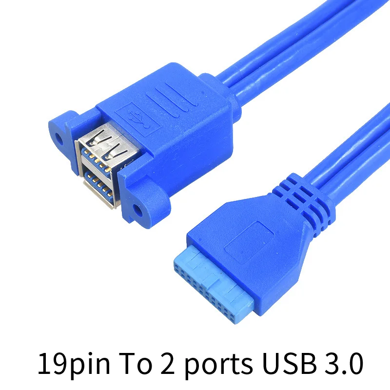 Внутренняя Материнская плата с 19pin на 2 порта USB 3 0 тип A женский винт адаптер для