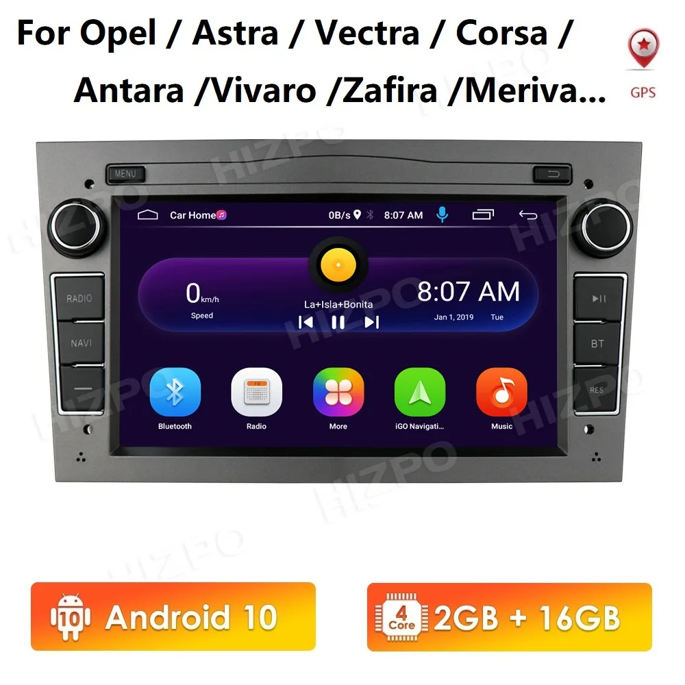 2G 64G Android 10 2 Din Auto Gps Speler Voor Opel Astra H J 2004 Vectra Vauxhall Antara zafira Corsa C D Vivaro Meriva Veda Radio