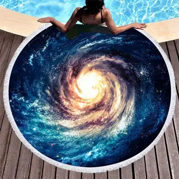 

Starry Sky Beach Towel Can Not Afford Static Electricity Seaside Swimming Microfiber Beach Towel Spa Towel Round Beach Towel