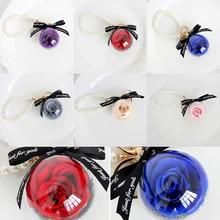 נצחי פרח טבעי פרחים מיובשים תליון Keychain משאלה חג המולד הודיה יום האהבה תליון יום הולדת מתנות(China)
