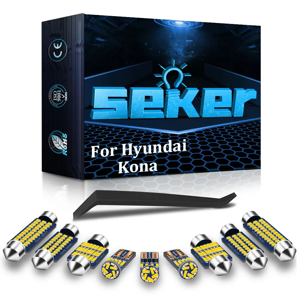 Seker 11 шт. внутренний светодиодный для Hyundai Kona 2017 2018 2019 2020 + Canbus автомобиль лампы в
