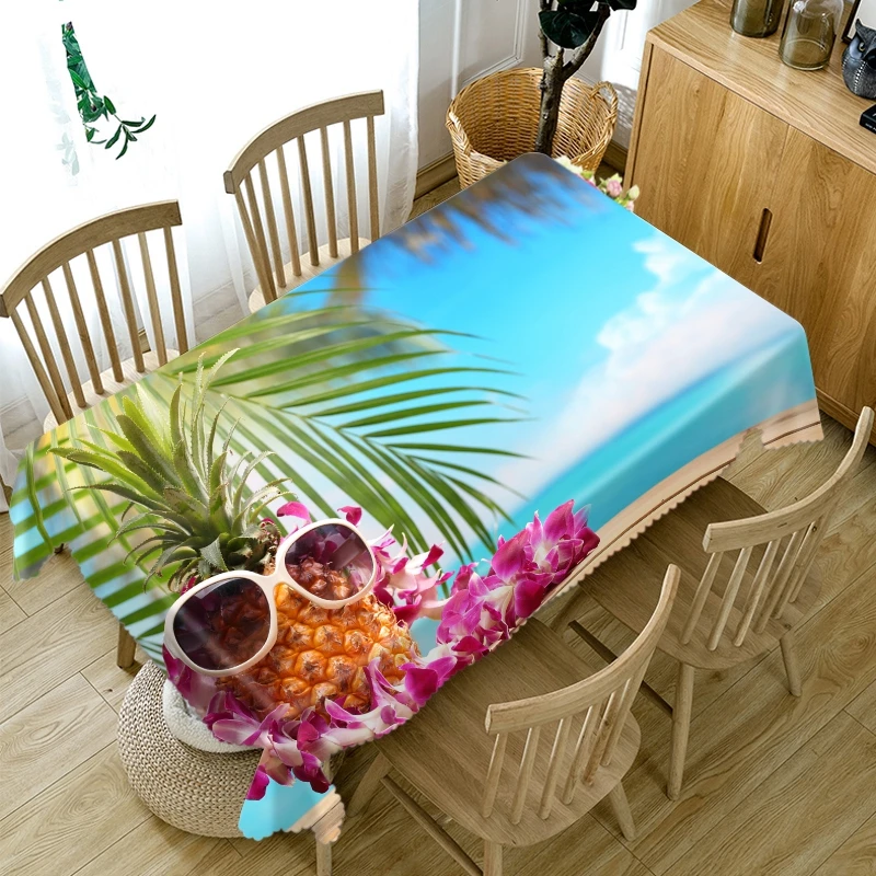 3d Pineapple Orange Juice Pattern Resort Beach Tablecloth Thicken Cotton Rectangular Round Table Cloth For Wedding Picnic Party Tablecloths Aliexpress