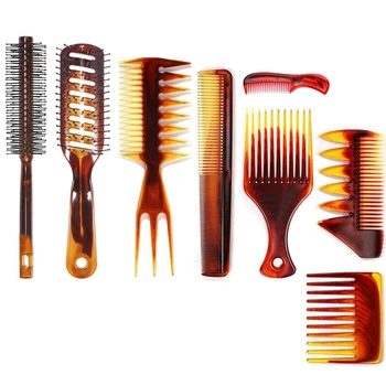 

8Pcs/Set Anti-Static Hair Combs Sets Barber Hair Cutting Comb Salon Hair Care Hairdressing Styling Tools for Women Men Hair Bear