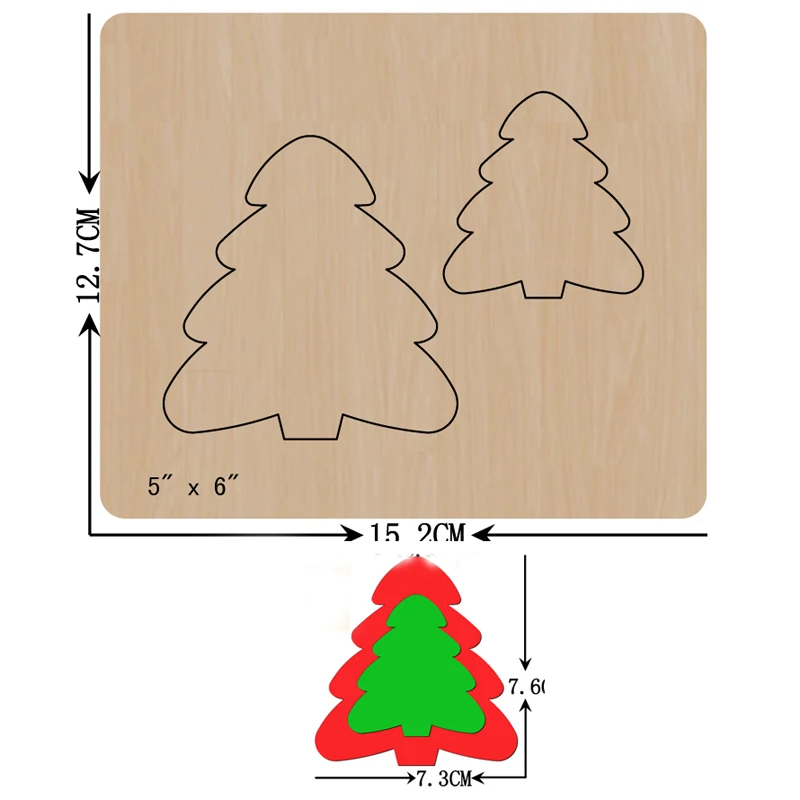 

Xmas Fashion Jewelry Christmas Tree Wood Mold Cutting DIY Keychain Bag Steel Mold Leather Bag Suitable For Die Cutting Machine